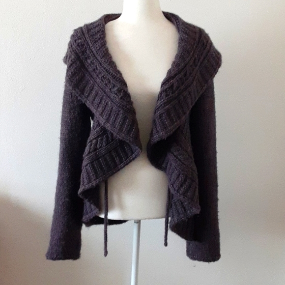 Anthropologie Elsamanda Women's Chunky Knit Purple Sweater Alpaca Wool Size M - Picture 4 of 10